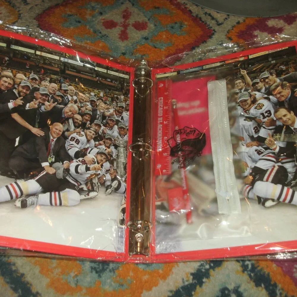 NEW Chicago Blackhawks Stanley Cup Champions 3 Ring Binder with School Supplies